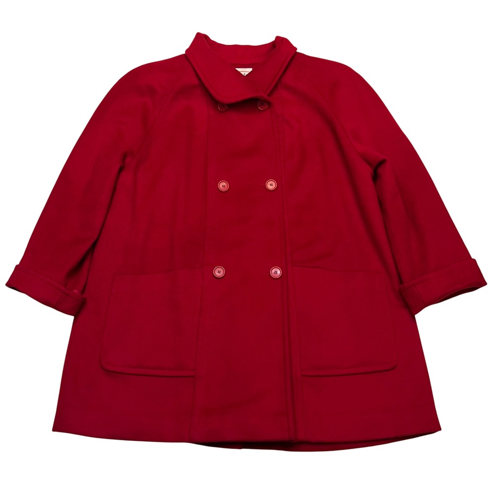 Talbots Red Vintage Women's‎ Classic Preppy Union Made Wool Blend Coat Size 2X